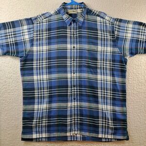 Vintage L.L. Bean Cool Weave Mens Button Up Shirt Size XLT Think Weave
